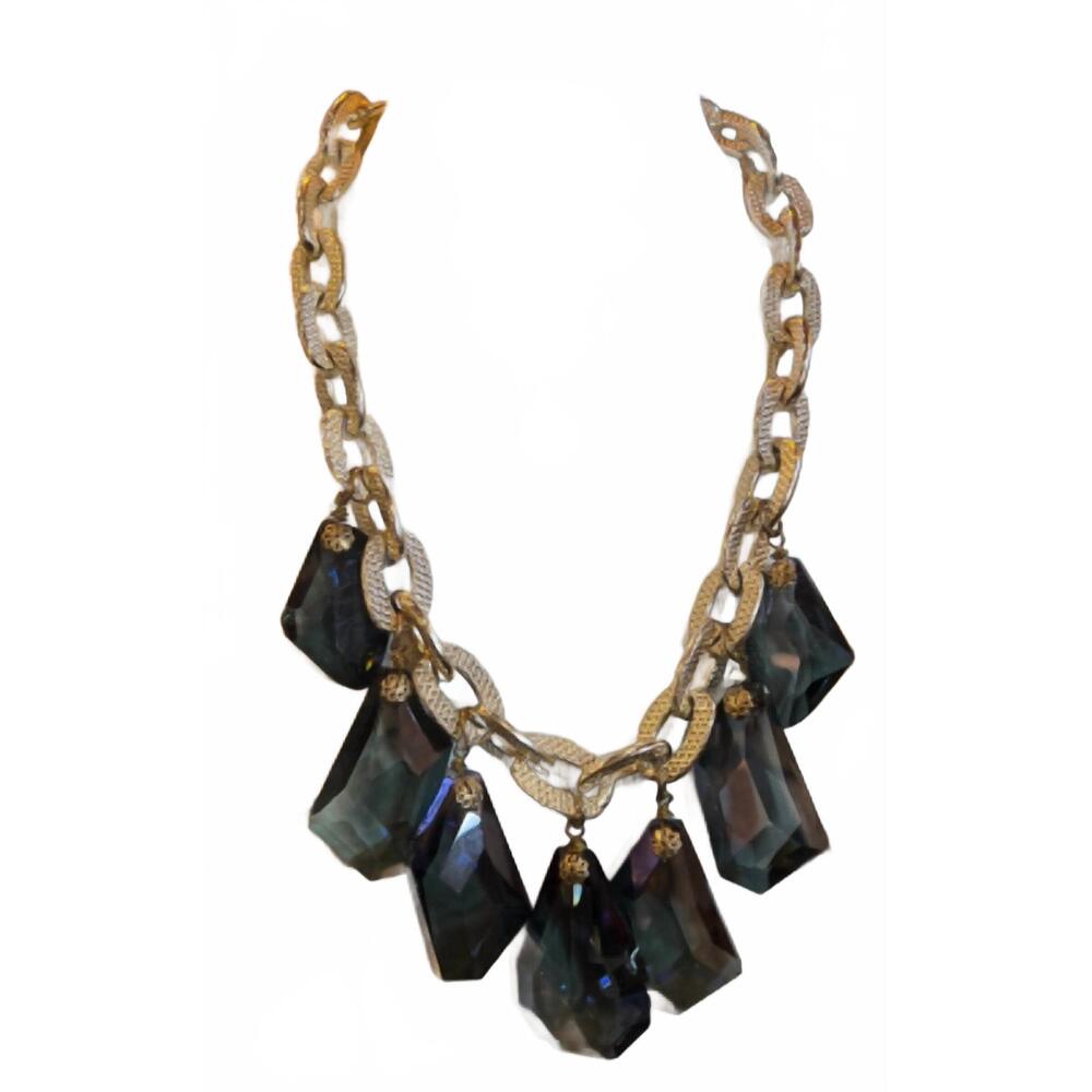 NEW SONYA'S jewel drop necklace in gold/blue